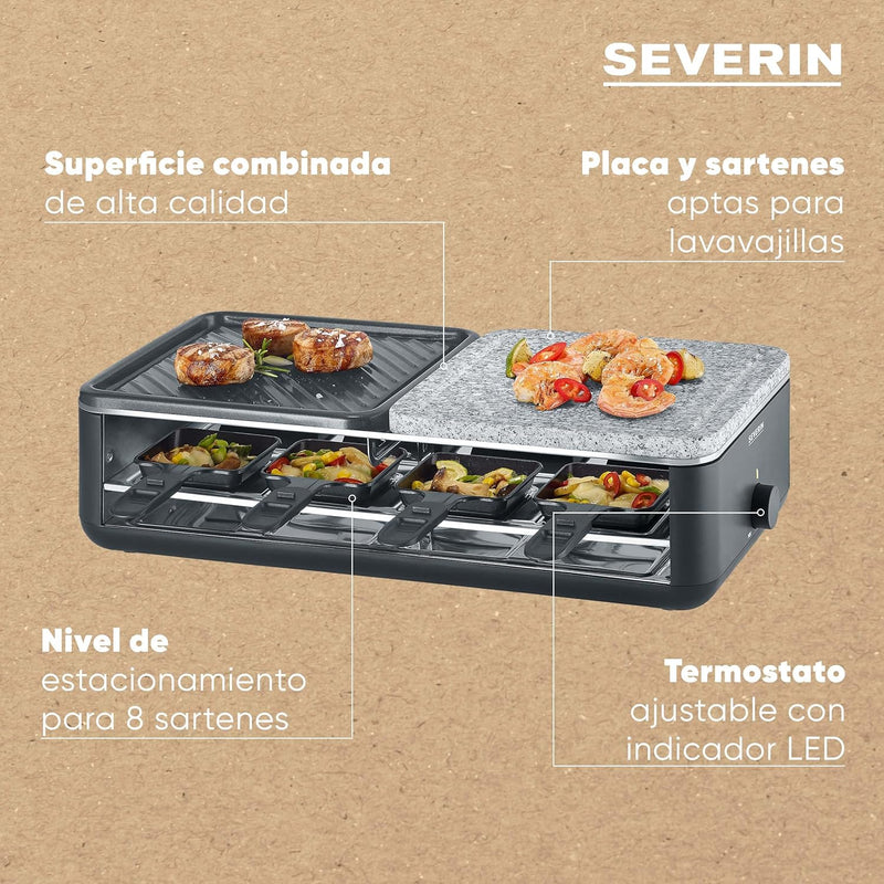 Parrilla Raclette grill con piedra natural RG 2366