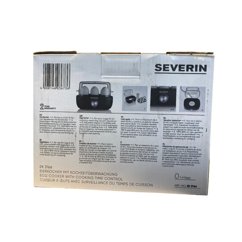 Hervidor de huevos negro con perilla EK 3166 - (LIQUIDACIÓN)